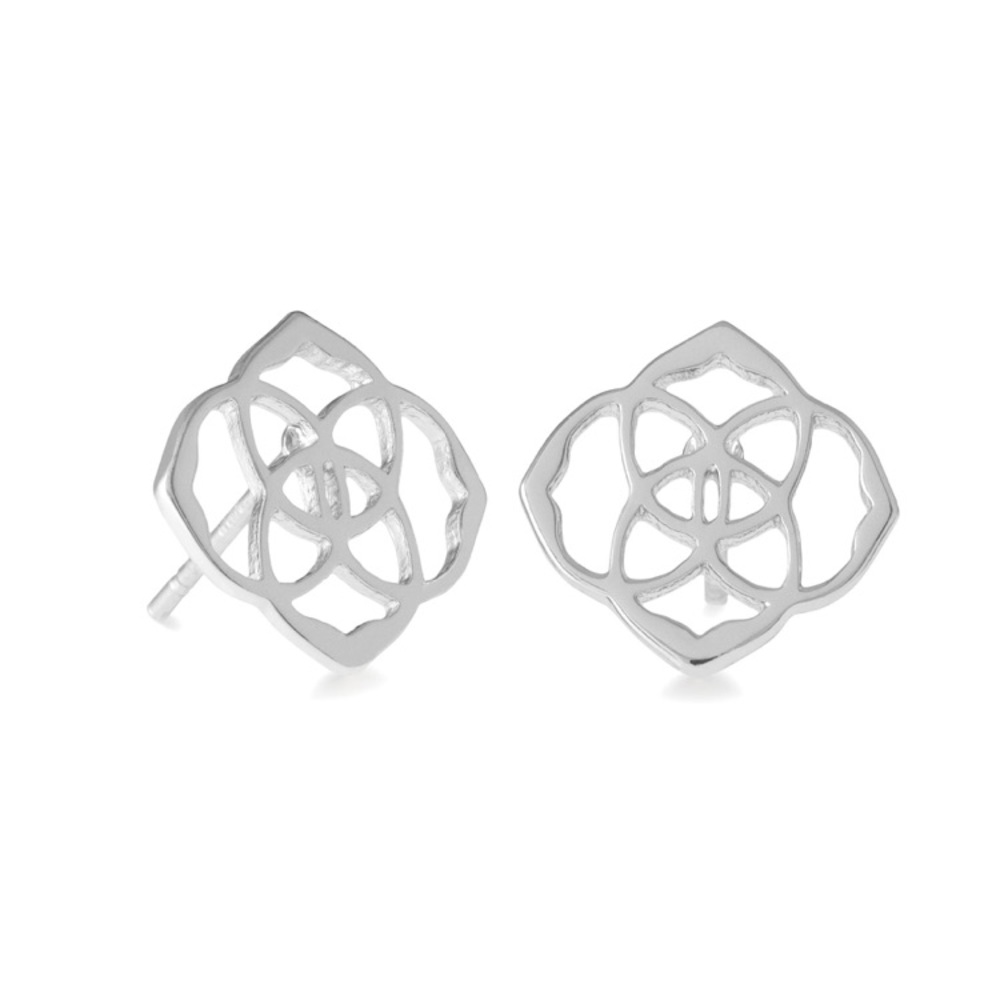 Pre-owned Kendra Scott Dira Stud Earrings Silver